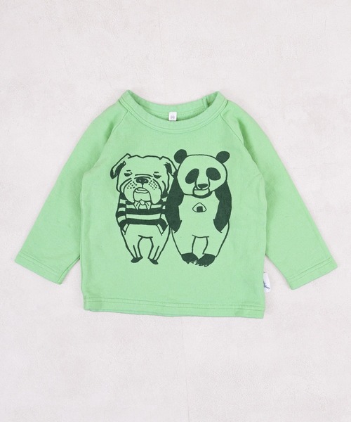 JIPPON（ジポン）の「【JIPPON/日本製】パンダプリントトレーナー（スウェット・キッズ・レッド/オフホワイト/ライトグリーン/杢グレー・80/90/95/100/110/120/130/140）」の7枚目の写真