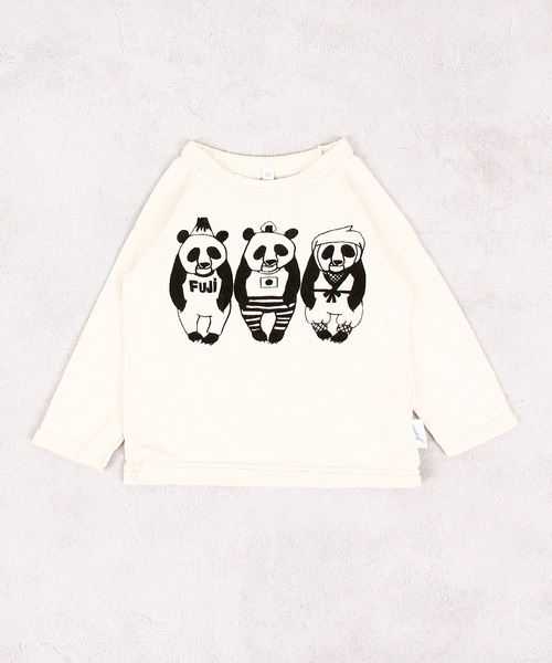 JIPPON（ジポン）の「【JIPPON/日本製】パンダプリントトレーナー（スウェット・キッズ・レッド/オフホワイト/ライトグリーン/杢グレー・80/90/95/100/110/120/130/140）」の13枚目の写真