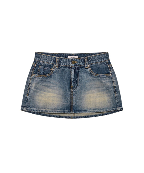 GLOWNY（グロウニ―）の「WESTERN MINI SKIRT (VINTAGE BLUE)（スカート・レディース・ブルー・MEDIUM/LARGE）」の2枚目の写真