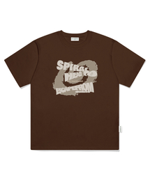 ESCAPEFROM（エスケープフロム）の「Beige Spiral Icon Print Overfit Short Sleeve T-Shirt Brown（Tシャツ/カットソー）」