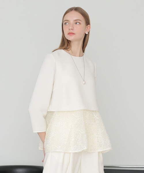 ANAYI シルクデシン リボンスリーブ ブラウス ANAYI（アナイ）の「シルクデシンリボンスリーブブラウス（シャツ