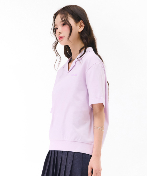 CHASECULT(チェイスカルト)の「レディース オープンカラー 半袖Tシャツ - パープル(Tシャツ/カットソー・レディース・ライトパープル・90/85)」の2枚目の写真