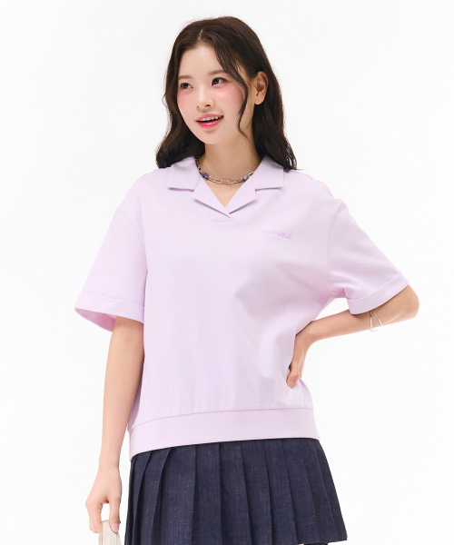 CHASECULT(チェイスカルト)の「レディース オープンカラー 半袖Tシャツ - パープル(Tシャツ/カットソー・レディース・ライトパープル・90/85)」の4枚目の写真