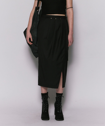 THREE TUCK GURKHA SKIRT BLACK