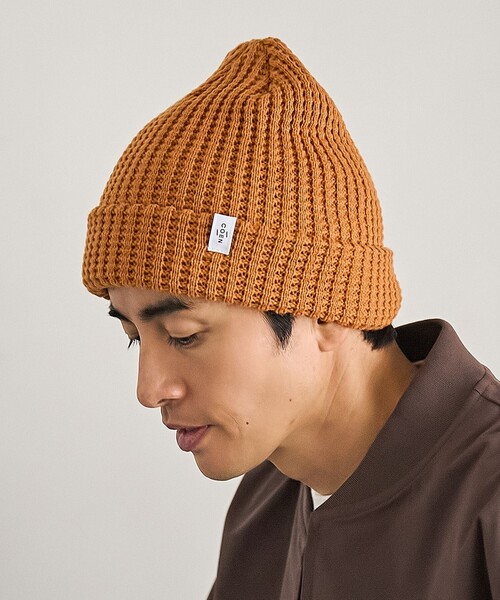 coen（コーエン）の「【ギフトにおすすめ】ワッフルニットワッチ（ニットキャップ/ビーニー・メンズ・ダークグリーン/ネイビー/ダークブラウン/ワイン/ブラック/オレンジ・FREE）」の6枚目の写真