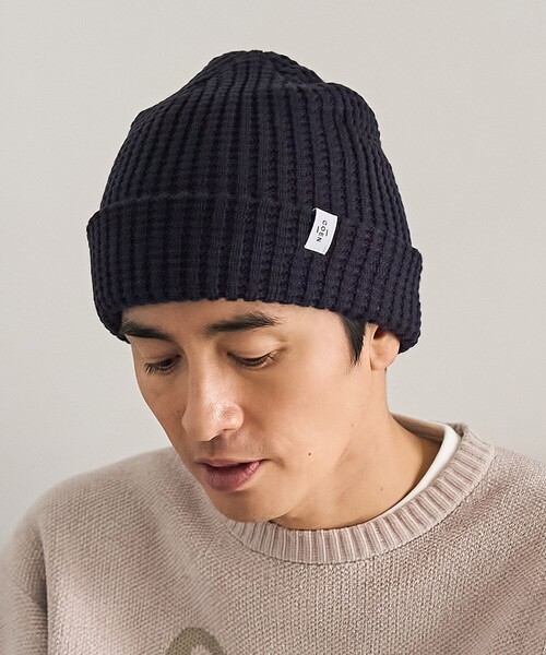 coen（コーエン）の「【ギフトにおすすめ】ワッフルニットワッチ（ニットキャップ/ビーニー・メンズ・ダークグリーン/ネイビー/ダークブラウン/ワイン/ブラック/オレンジ・FREE）」の7枚目の写真