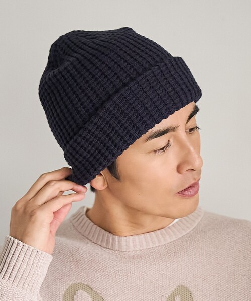 coen（コーエン）の「【ギフトにおすすめ】ワッフルニットワッチ（ニットキャップ/ビーニー・メンズ・ダークグリーン/ネイビー/ダークブラウン/ワイン/ブラック/オレンジ・FREE）」の8枚目の写真