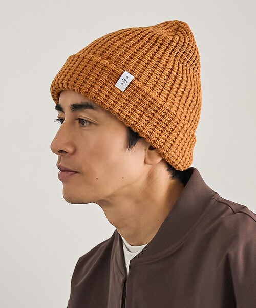 coen（コーエン）の「【ギフトにおすすめ】ワッフルニットワッチ（ニットキャップ/ビーニー・メンズ・ダークグリーン/ネイビー/ダークブラウン/ワイン/ブラック/オレンジ・FREE）」の10枚目の写真