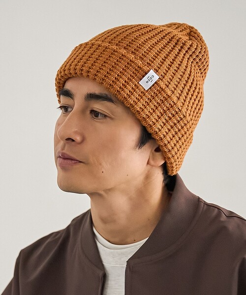 coen（コーエン）の「【ギフトにおすすめ】ワッフルニットワッチ（ニットキャップ/ビーニー・メンズ・ダークグリーン/ネイビー/ダークブラウン/ワイン/ブラック/オレンジ・FREE）」の11枚目の写真