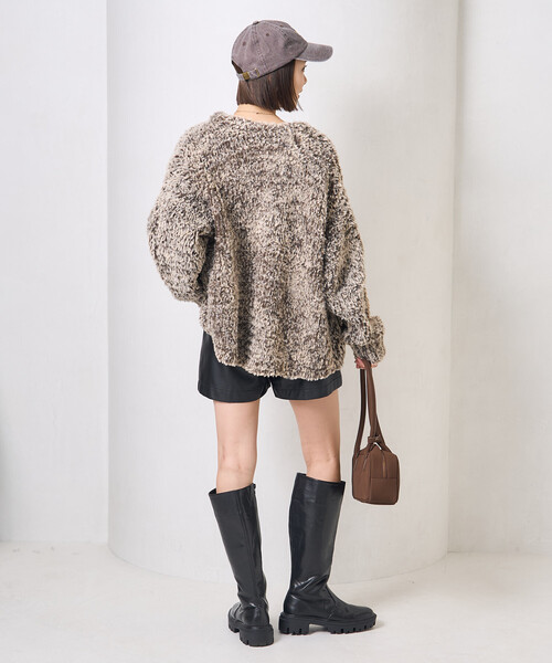 セール】ファー ニット コート（ノーカラージャケット）｜FREAK'S