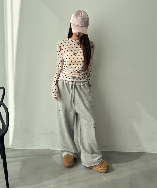 Y2K SYNAPSE FACTORY（ワイツーケー シナプスファクトリー）の「【ドット】シアーロングTシャツ（Tシャツ/カットソー・レディース・ホワイト/ブラック・FREE）」の19枚目の写真