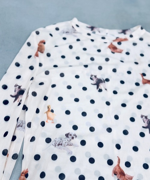 Y2K SYNAPSE FACTORY（ワイツーケー シナプスファクトリー）の「【ドット】シアーロングTシャツ（Tシャツ/カットソー・レディース・ホワイト/ブラック・FREE）」の10枚目の写真