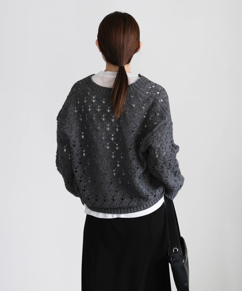 select MOCA（セレクトモカ）の「透かし編みジップカーディガン（カーディガン/ボレロ・レディース・ブラック/ブラウン・FREE）」の20枚目の写真