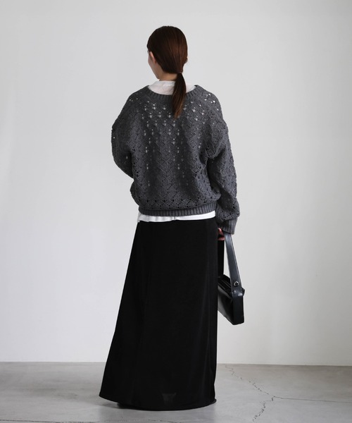 select MOCA（セレクトモカ）の「透かし編みジップカーディガン（カーディガン/ボレロ・レディース・ブラック/ブラウン・FREE）」の22枚目の写真