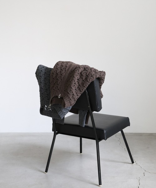 select MOCA（セレクトモカ）の「透かし編みジップカーディガン（カーディガン/ボレロ・レディース・ブラック/ブラウン・FREE）」の7枚目の写真