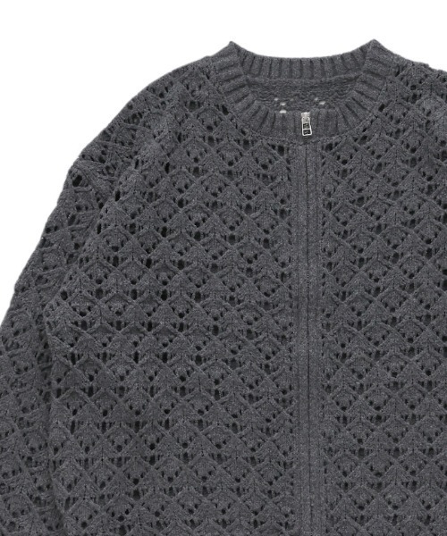 select MOCA（セレクトモカ）の「透かし編みジップカーディガン（カーディガン/ボレロ・レディース・ブラック/ブラウン・FREE）」の11枚目の写真