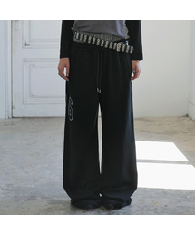 Check Layered 96 Wide 2way Jogger - Black