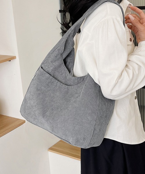 Miniministore(ミニミニストア)の「ワンショルダー バッグA4 コーデュロイ(ショルダーバッグ・レディース・グレー/ブラック/アイボリー・FREE)」の14枚目の写真
