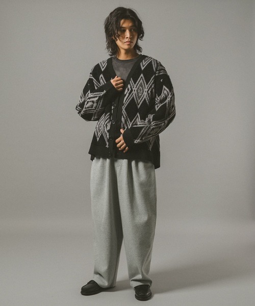 RAGEBLUE（レイジブルー）の「アーガイルモールニットカーディガン（カーディガン/ボレロ・メンズ・ブラック/ダークブラウン/グレー系その他・LARGE/MEDIUM）」の5枚目の写真