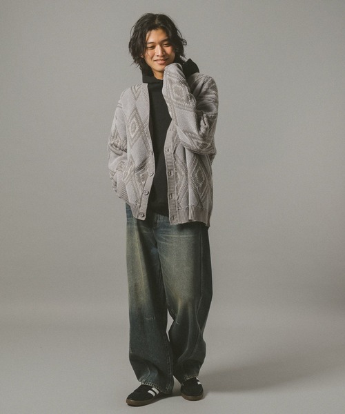 RAGEBLUE（レイジブルー）の「アーガイルモールニットカーディガン（カーディガン/ボレロ・メンズ・ブラック/ダークブラウン/グレー系その他・LARGE/MEDIUM）」の11枚目の写真