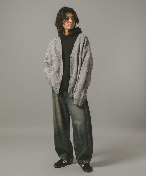 RAGEBLUE（レイジブルー）の「アーガイルモールニットカーディガン（カーディガン/ボレロ・メンズ・ブラック/ダークブラウン/グレー系その他・LARGE/MEDIUM）」の12枚目の写真