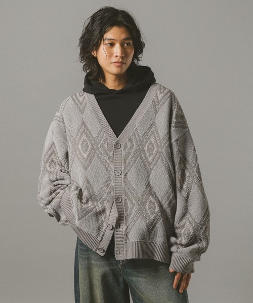 RAGEBLUE（レイジブルー）の「アーガイルモールニットカーディガン（カーディガン/ボレロ・メンズ・ブラック/ダークブラウン/グレー系その他・LARGE/MEDIUM）」の14枚目の写真