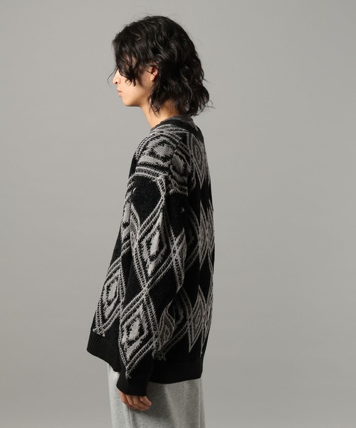 RAGEBLUE（レイジブルー）の「アーガイルモールニットカーディガン（カーディガン/ボレロ・メンズ・ブラック/ダークブラウン/グレー系その他・LARGE/MEDIUM）」の22枚目の写真