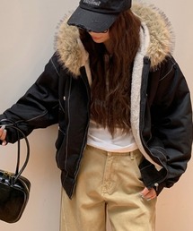 NANEA（ナネア）の「裏ボアファーフーディブルゾン（ブルゾン）」