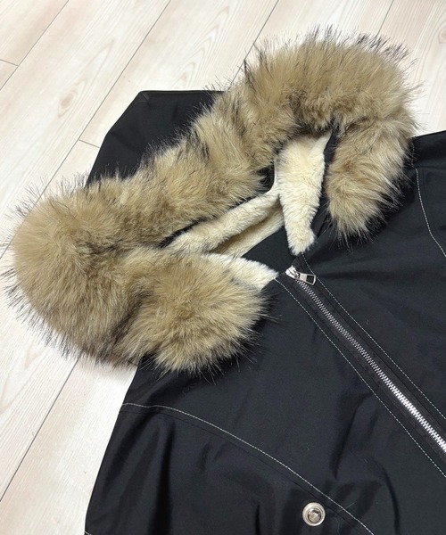 NANEA（ナネア）の「裏ボアファーフーディブルゾン（ブルゾン・レディース・ブラック/カーキ・SMALL/MEDIUM/LARGE/X-LARGE）」の19枚目の写真