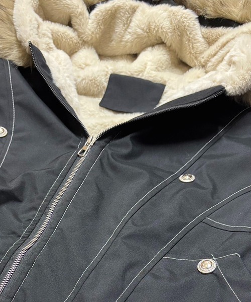 NANEA（ナネア）の「裏ボアファーフーディブルゾン（ブルゾン・レディース・ブラック/カーキ・SMALL/MEDIUM/LARGE/X-LARGE）」の20枚目の写真