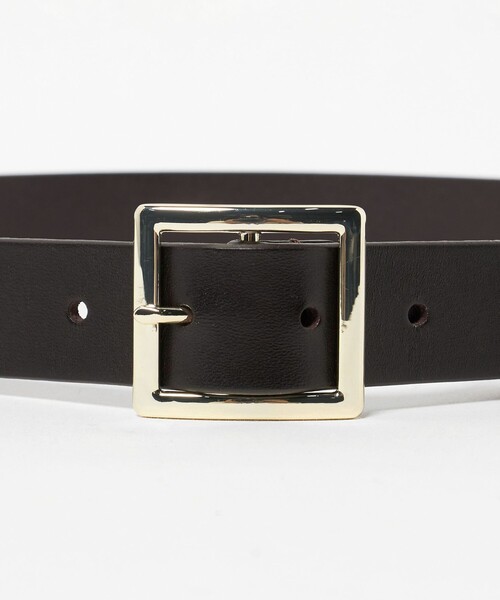 green label relaxing（グリーンレーベルリラクシング）の「GLR レザー スクエア 30 ベルト（ベルト・メンズ・ブラック/ダークブラウン・L/M）」の4枚目の写真
