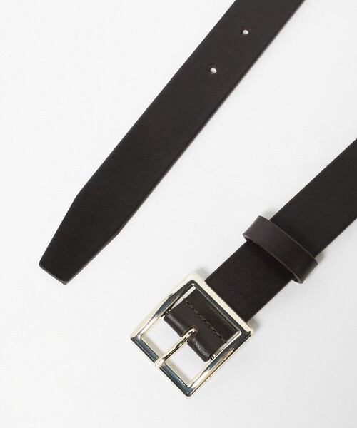 green label relaxing（グリーンレーベルリラクシング）の「GLR レザー スクエア 30 ベルト（ベルト・メンズ・ブラック/ダークブラウン・L/M）」の5枚目の写真