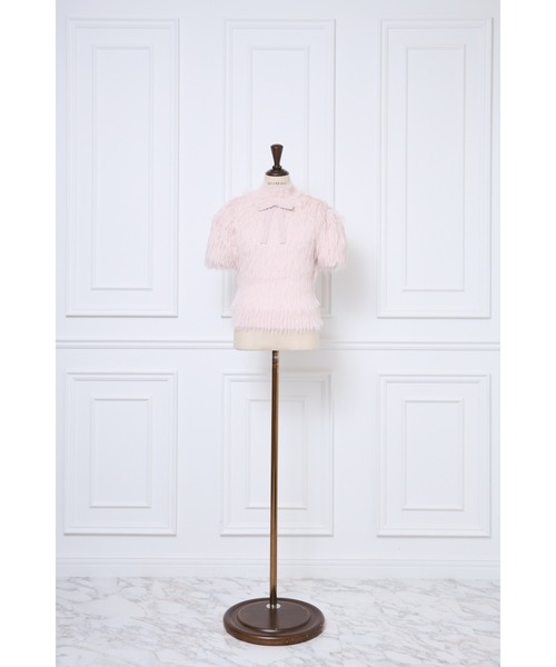 Fluffy Ribbon Puff Knit Top ミストレアス Fluffy Ribbon Puff Knit Top（ニット/セーター）｜MISTREASS