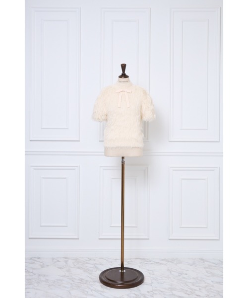 Fluffy Ribbon Puff Knit Top（ニット/セーター）｜MISTREASS