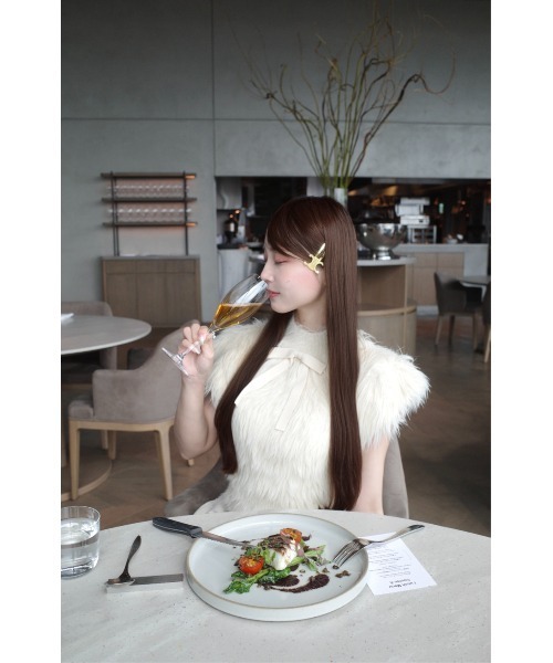 Fluffy Ribbon Puff Knit Top（ニット/セーター）｜MISTREASS