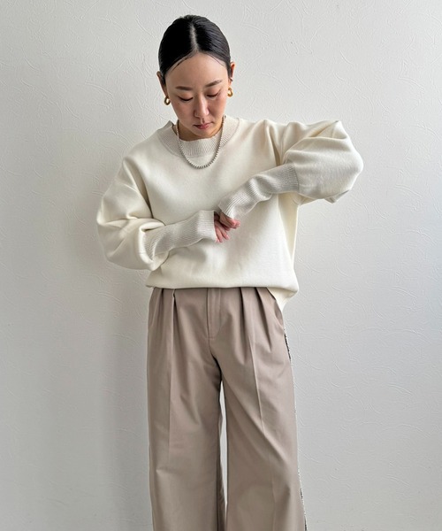 LHELBIE（レルビエ）の「【洗える】ラメリブスウェットニット（ニット/セーター・レディース・チャコールグレー/アイボリー/ライトグリーン/ピンク・M）」の14枚目の写真