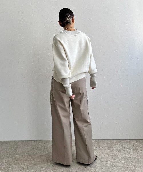 LHELBIE（レルビエ）の「【洗える】ラメリブスウェットニット（ニット/セーター・レディース・チャコールグレー/アイボリー/ライトグリーン/ピンク・M）」の15枚目の写真