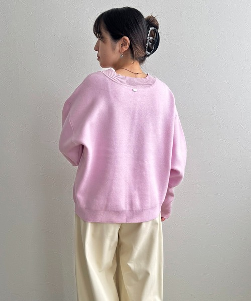LHELBIE（レルビエ）の「【洗える】ラメリブスウェットニット（ニット/セーター・レディース・チャコールグレー/アイボリー/ライトグリーン/ピンク・M）」の19枚目の写真