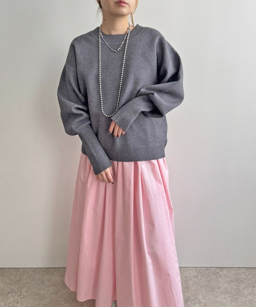 LHELBIE（レルビエ）の「【洗える】ラメリブスウェットニット（ニット/セーター・レディース・チャコールグレー/アイボリー/ライトグリーン/ピンク・M）」の22枚目の写真