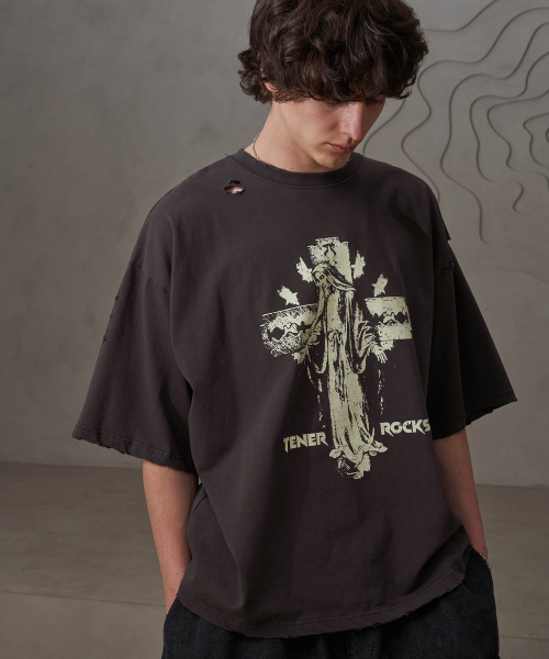 TENER（テネル）の「クロス救済ボックスT（チャコール）（Tシャツ/カットソー・メンズ・その他・FREE）」の3枚目の写真