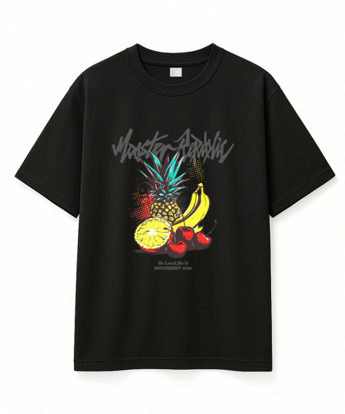 MONSTER REPUBLIC(モンスターリパブリック)の「パインバナナイエローTシャツブラック_8136(Tシャツ/カットソー・レディース・その他・SMALL/MEDIUM/LARGE/X-LARGE)」の1枚目の写真
