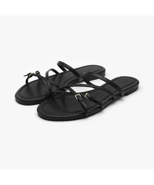 SAPPUN(サプン)の「Leons Buckle Strap Slippers (1cm)(サンダル・レディース・ホワイト/ブラック/シルバー・22.5cm/23cm/23.5cm/24cm/24.5cm/25cm/25.5cm)」の1枚目の写真