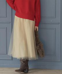 OPAQUE.CLIP | チュールイージーギャザースカート【洗濯機OK】(スカート)