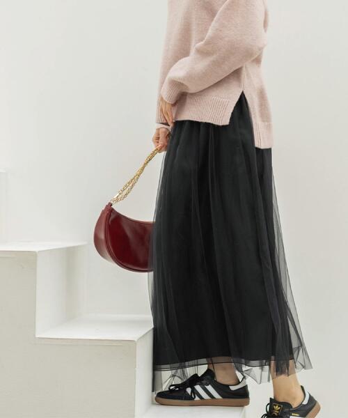 OPAQUE.CLIP(オペークドットクリップ)の「チュールイージーギャザースカート【洗濯機OK】(スカート・レディース・ベージュ/ブラック/チャコールグレー・38/40)」の16枚目の写真