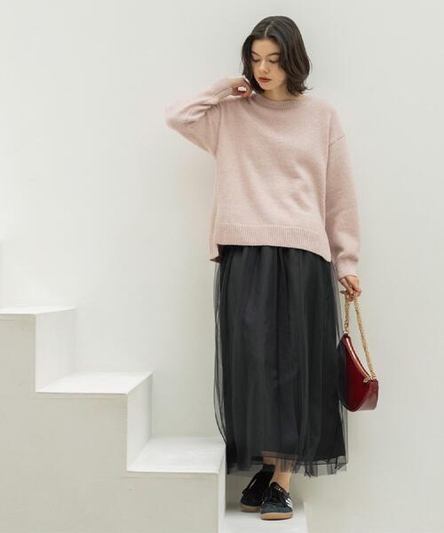 OPAQUE.CLIP(オペークドットクリップ)の「チュールイージーギャザースカート【洗濯機OK】(スカート・レディース・ベージュ/ブラック/チャコールグレー・38/40)」の17枚目の写真