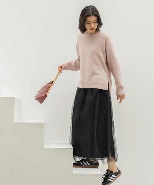 OPAQUE.CLIP(オペークドットクリップ)の「チュールイージーギャザースカート【洗濯機OK】(スカート・レディース・ベージュ/ブラック/チャコールグレー・38/40)」の18枚目の写真