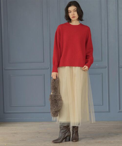 OPAQUE.CLIP(オペークドットクリップ)の「チュールイージーギャザースカート【洗濯機OK】(スカート・レディース・ベージュ/ブラック/チャコールグレー・38/40)」の19枚目の写真