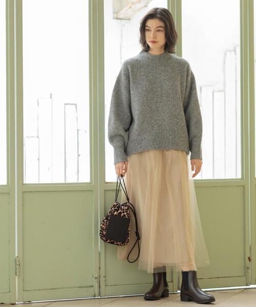 OPAQUE.CLIP(オペークドットクリップ)の「チュールイージーギャザースカート【洗濯機OK】(スカート・レディース・ベージュ/ブラック/チャコールグレー・38/40)」の22枚目の写真