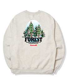 SNOWY FOREST グラフィック クルーネック - クリーム