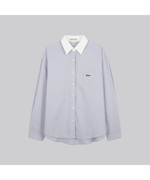 FRIVER07(フリバー07)の「Twin check cotton shirt_Sky blue(シャツ/ブラウス・レディース・スカイブルー・FREE)」の1枚目の写真